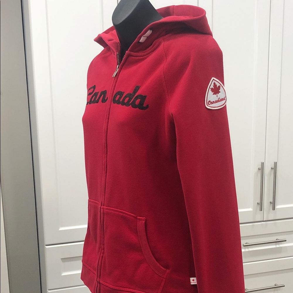 🍁Red Canadiana Full Zip Hoodie – Size XL (14-16) - Picture 4 of 10